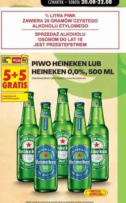 Biedronka Piwo Heineken lub Heineken 0,0% oferta