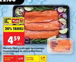 Biedronka Świeży filet z pstrąga tęczowego łososiowego ze skórą Marinero oferta