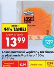 Biedronka Łosoś norweski wędzony na zimno w plastrach Marinero oferta