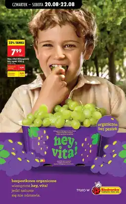 Biedronka hey, vita! winogrono bio oferta