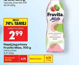 Biedronka Napój jogurtowy Fruvita Mixo truskawka kiwi oferta