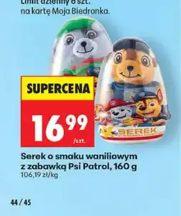 Biedronka Serek o smaku waniliowym z zabawką Psi Patrol Marshall oferta