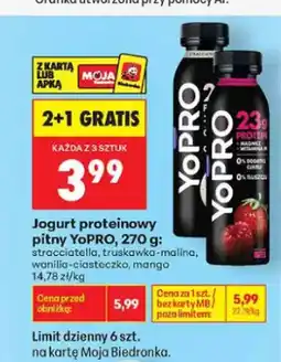 Biedronka Jogurt proteinowy pitny YoPRO stracciatella oferta