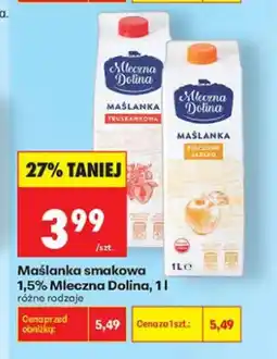 Biedronka Maślanka smakowa truskawkowa Mleczna Dolina 1,5% oferta