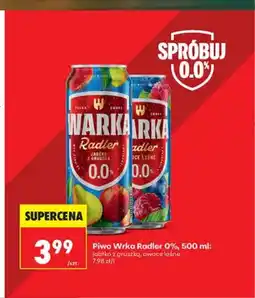Biedronka Piwo bezalkoholowe Warka Radler Owoce leśne oferta