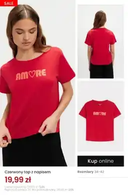 Top Secret Top damski Top Secret czerwony z napisem oferta