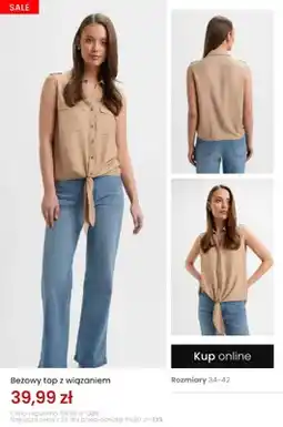 Top Secret Top beżowy z wiązaniem oferta