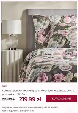 Home&You Komplet pościeli z bawełny satynowej Sofrine 200x220 cm z 2 poszewkami 70x80 oferta