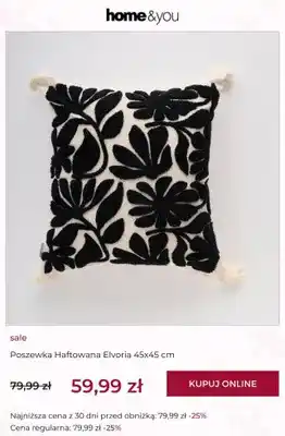 Poszewka haftowana home & you Elvoria 45x45 cm