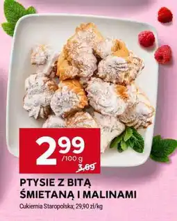 Stokrotka Market Ptysie z bitą śmietaną i malinami oferta