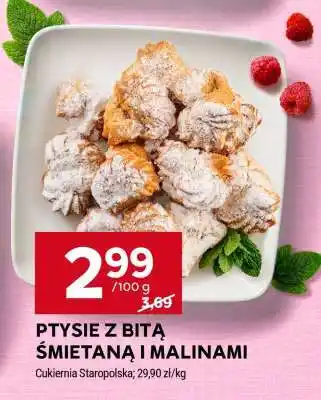 Stokrotka Market Ptysie z bitą śmietaną i malinami oferta
