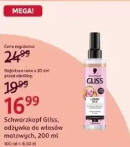 Rossmann Schwarzkopf Gliss odżywka do włosów matowych oferta