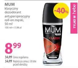Hebe MUM klasyczny dezodorant antyperspiracyjny roll-on męskie oferta