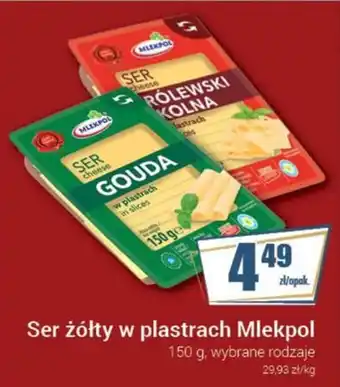 Ser żółty w plastrach Mlekpols