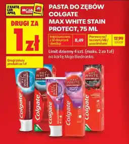 Biedronka Pasta do zębów Colgate Max White Stain Protect oferta
