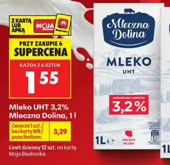 Biedronka Mleko UHT 3,2% Mleczna Dolina oferta