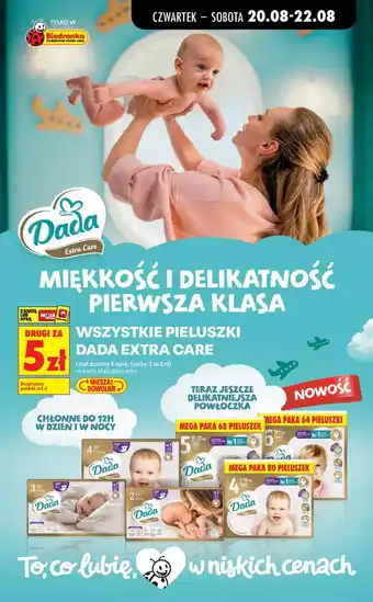 Biedronka Pieluszki Dada Extra Care oferta