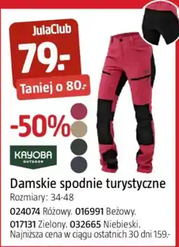 Jula Damskie spodnie turystyczne Kayoba Outdoor oferta