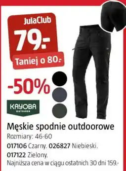 Jula Męskie spodnie outdoorowe Kayoba Outdoor oferta