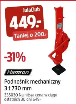 Jula Podnośnik mechaniczny Hamron oferta