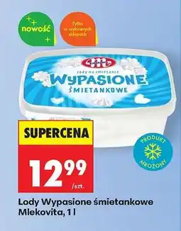 Biedronka Lody Wypasione śmietankowe Mlekovita, 1 l oferta