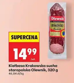 Biedronka Kiełbasa Krakowska sucha staropolska Olewnik 320 g oferta