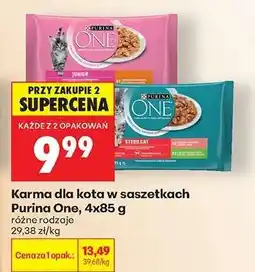 Biedronka Karma dla kota w saszetkach Purina One, 4x85 g oferta