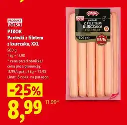Lidl Parówki z filetem z kurczaka, XXL oferta