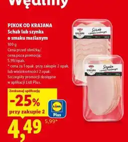Lidl Pikok Od Krajana Schab lub szynka o smaku maślanym oferta