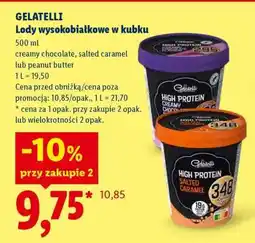 Lidl Gelatelli Lody wysokobiałkowe w kubku oferta