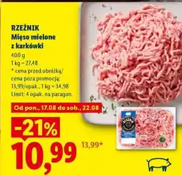 Lidl RZEŹNIK Mięso mielone z karkówki oferta