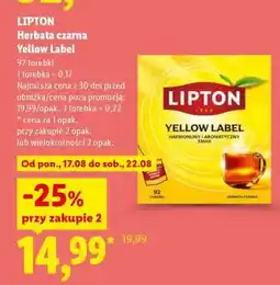 Lidl LIPTON Herbata czarna Yellow Label oferta