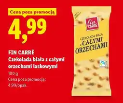 Lidl FIN CARRÉ Czekolada biała z całymi orzechami laskowymi oferta