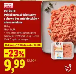Lidl Polski kurczak Biesiadny, z chowu bez antybiotyków – mięso mielone oferta