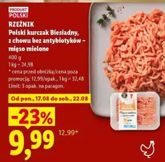 Lidl Polski kurczak Biesiadny, z chowu bez antybiotyków – mięso mielone oferta