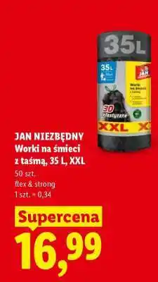 Lidl JAN NIEZBĘDNY Worki na śmieci z taśmą, 35 L, XXL oferta