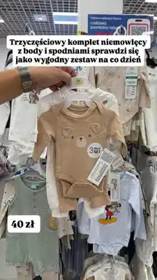 Pepco Trzyczęściowy komplet niemowlęcy z body i spodniami oferta