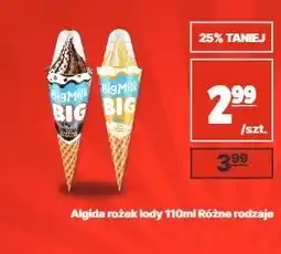 API MARKET Lody rożek Algida Big Milk czekoladowy oferta