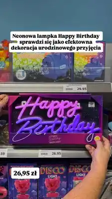 Action Lampka neonowa Happy Birthday oferta
