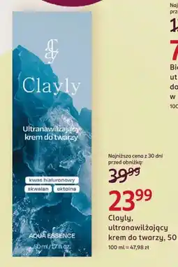 Rossmann Krem do twarzy ultranawilżający Clayly Aqua Essence oferta