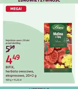 Rossmann Herbata owocowa ekspresowa BiFix Malina z lipą oferta