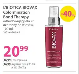 Hebe Odbudowujący eliksir ochronny do włosów L'biotica Biovax Colormination Bond Therapy oferta