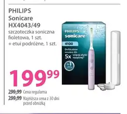 Hebe Szczoteczka soniczna fioletowa + etui podróżne Philips Sonicare HX4043/49 oferta