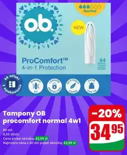Dino Tampony O.B. ProComfort Normal 4w1 oferta