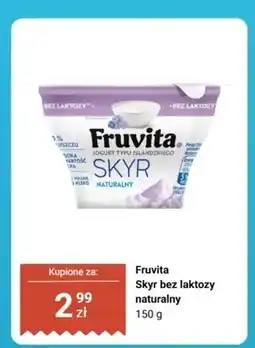 Biedronka Jogurt typu islandzkiego Skyr bez laktozy naturalny Fruvita oferta