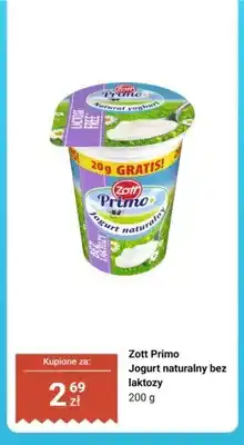 Biedronka Jogurt naturalny bez laktozy Zott Primo oferta