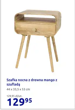 Action Szafka nocna z drewna mango z szufladą oferta