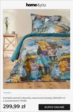 Home&You Komplet pościeli z bawełny satynowej home & you Impresjo 200x220 cm z 2 poszewkami 70x80 oferta