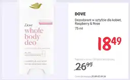 Rossmann Dezodorant w sztyfcie dla kobiet Dove Whole Body Deo Raspberry & Rose oferta