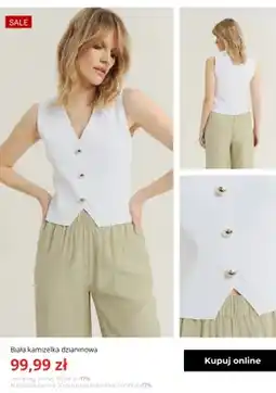 Greenpoint Kamizelka dzianinowa Greenpoint biała oferta